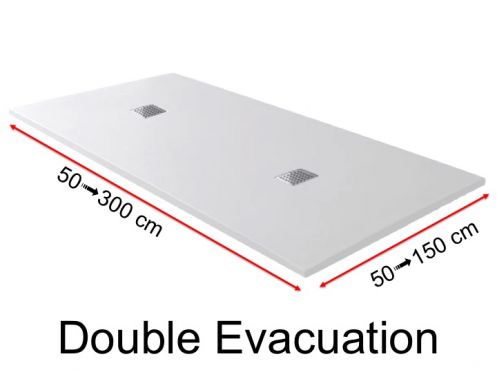 Receveur de douche, avec double vacuation - DOUBLE DRAIN 280