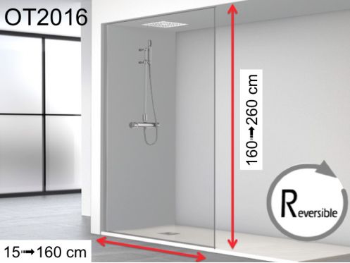 Parawan prysznicowy stały, od podłogi do sufitu - OT 2016