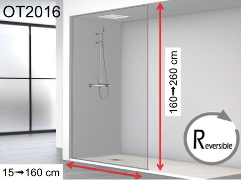 Paroi de douche fixe, du sol au plafond - OT 2016