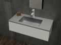 Plan vasque, 121 x 40 cm,  suspendue ou  poser, en rsine minrale - MINI 2240