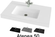 Plan vasque, 100 x 50 cm, suspendue ou à poser, en résine minérale - ATENEA 50