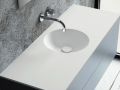 Plan double vasque, 121 x 46 cm , suspendu ou  encastrer, de forme rond - CIRCULAR 30 Double