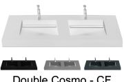 Plan double vasque, 120 x 50 cm , vasque caniveau - COSMO CF Double