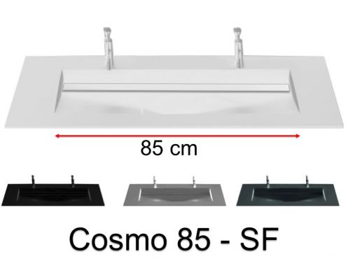 Plan double vasque, 141 x 46 cm , vasque caniveau - COSMO 85 SF