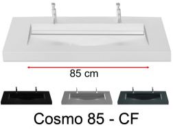 Plan double vasque, 120 x 50 cm , vasque caniveau - COSMO 85 CF