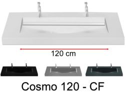 Plan double vasque, 140 x 50 cm , vasque caniveau - COSMO 120 CF