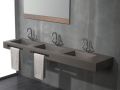 Plan vasque, 200 x 50 cm, trois vasques intgres - CONTRAT X3