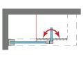 Vaste douchescherm met verlengde draaischuif, opening op glas - ORLY V