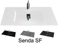 Plan vasque caniveau central, 46 x 121 cm, suspendue ou à encastrer - SENDA SF
