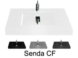Plan vasque caniveau central, 46 x 120 cm, suspendue ou à encastrer - SENDA CF