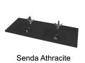 Double vasques caniveau central 46 x 121 cm, en rsine minral, sur mesure - SENDA