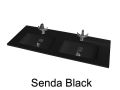 Double vasques caniveau central 46 x 121 cm, en rsine minral, sur mesure - SENDA
