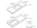 Plan toilette avec vasque intgre, 50 x 80 cm, en rsine minrale Solid-Surface - CLASSIC RG
