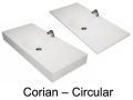 Plan toilette avec vasque ronde intgre, 50 x 80 cm, en rsine minrale Solid-Surface - DOUBLE CIRCULAR RG