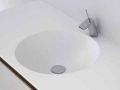 Plan toilette avec vasque ronde intgre, 50 x 80 cm, en rsine minrale Solid-Surface - DOUBLE CIRCULAR RG