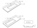 Plan toilette avec double vasque, 50 x 100 cm, en rsine minrale Solid-Surface - XL85 RG