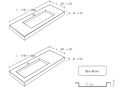 Plan toilette avec double vasque, 50 x 100 cm, en rsine minrale Solid-Surface - XL85 RG
