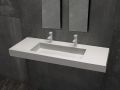 Plan toilette avec double vasque, 50 x 100 cm, en r�sine min�rale Solid-Surface - XL85 RG