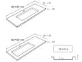 Plan toilette avec double vasque, 50 x 140 cm, en rsine minrale Solid-Surface - XL120 RG