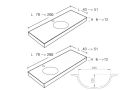 Plan toilette avec vasque ronde intgre, 50 x 80 cm, en rsine minrale Solid-Surface - DOUBLE CIRCULAR RG