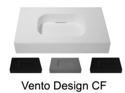 Plan vasque Design, 120 x 50 cm, suspendue ou à poser, en résine minérale - VENTO 40 CF
