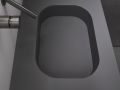 Plan vasque Design, 120 x 50 cm, suspendue ou  poser, en rsine minrale - VENTO 60