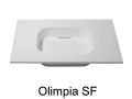 Plan vasque design, 50 x 80 cm, en rsine minrale Solid-Surface - OLIMPIA 60 RG