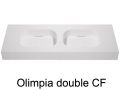 Design dobbelt håndvask, 50 x 100 cm, i Solid-Surface mineralharpiks - OLIMPIA 40 DOUBLE