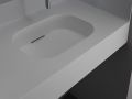 Plan double vasque design, 50 x 100 cm, en r�sine min�rale Solid-Surface - OLIMPIA 40 DOUBLE