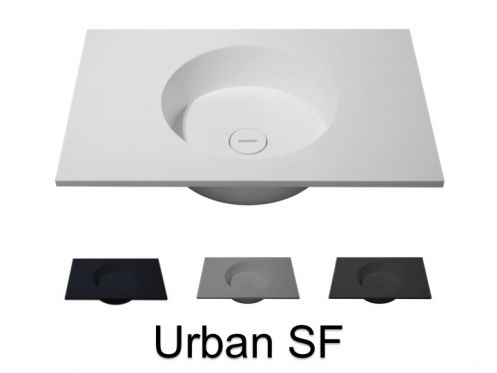 Plan vasque, 120 x 50 cm, suspendu ou � poser, de forme rond - URBAN SF