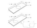 Plan vasque, 120 x 46 cm, suspendu ou  poser, de forme rond - URBAN 35