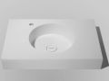 Plan double vasque, 100 x 46 cm, suspendu ou  poser, de forme rond - URBAN 35 DOUBLE