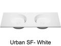 Plan double vasque, 100 x 46 cm, suspendu ou  poser, de forme rond - URBAN 35 DOUBLE