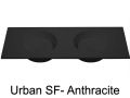 Plan double vasque, 100 x 46 cm, suspendu ou  poser, de forme rond - URBAN 35 DOUBLE