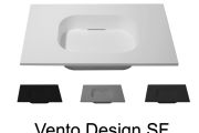 Plan vasque Design, 160 x 50 cm, suspendue ou à poser, en résine minérale - VENTO 40 SF