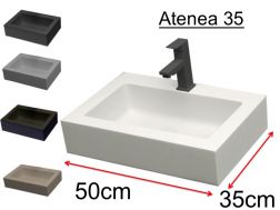 Kolorowa umywalka kompaktowa 50 x 30 cm z zywicy mineralnej - ATENA 50
