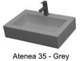 Farvet handvask 50 x 30 cm i mineral resin - ATENA 50