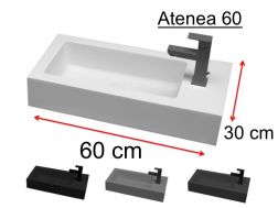 Lave-mains, de couleur, 60 x 30 cm, en résine minérale - ATENA 60