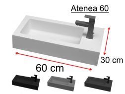 Wastafel, kleuren, 60 x 30 cm, minerale hars - ATENA 60