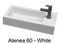 Farvet handvask 60 x 30 cm i mineral resin - ATENA 60