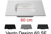 Plan vasque Design, 90 x 50 cm, suspendue ou à poser, en résine minérale - VENTO 60 SF