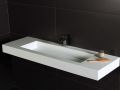 Plan vasque double, 50 x 100 cm, suspendue ou � encastrer, en r�sine min�rale - STIL 90 ST