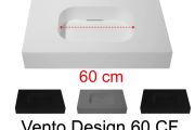 Plan vasque Design, 80 x 50 cm, suspendue ou à poser, en résine minérale - VENTO 60 CF