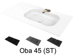 Plan vasque, 50 x 120 cm, suspendue ou à encastrer, en résine minérale - OBA 45 ST