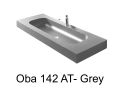 Dubbele kaptafel, 50 x 150 cm, hangend of verzonken, in minerale hars - OBA 142