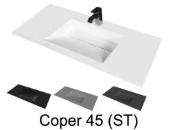 Plan vasque caniveau, 50 x 120 cm, suspendue ou à encastrer, en résine minérale - COPER 45 ST