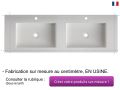 Plan vasque double, 50 x 120 cm, suspendue ou  encastrer, en rsine minrale - DOUBLE STIL 45