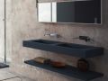 Dubbele kaptafel, 50 x 120 cm, hangend of verzonken, in minerale hars - DOUBLE STIL 45 AT