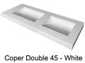 Plan vasque double caniveau, 50 x 120 cm, suspendue ou  encastrer - DOUBLE COPER 45