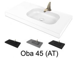 Plan vasque, 50 x 130 cm, suspendue ou à encastrer, en résine minérale - OBA 45 AT
